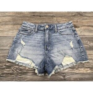 SO Goods For Life Cut Off Shorts Super High Rise Distressed Light Blue Size 9